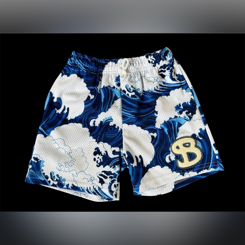 🌊 Bucketsquad/Bktsqd Waves Vacation Mesh Basketball Shorts YL 8/9 🌊